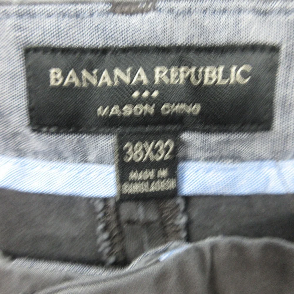 Banana Republic Pants Mens 38x32 Black Gray Mason Chino 37x29*